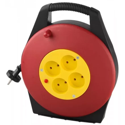 Удлинитель электрический на катушке, евро, 4 гнезда, 10м, СВЕТОЗАР SV-55071-10 купить в Ханты-Мансийске