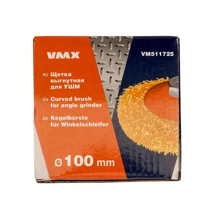 Щетка для УШМ М14/100 мм выгнутая сталь прямая VMX 511725 купить в Ханты-Мансийске
