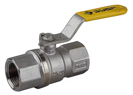 Кран шаровой ЗУБР полнопроход газовый &quot;мама-мама&quot;, ручка, хромиров латунь, 3/4&quot; 4-51720-C-3/4 купить в Ханты-Мансийске