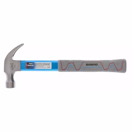 Молоток-гвоздодер 450г фибергласовая обрезиненная рукоятка алюминиевая защита БАРС 10457 купить в Ханты-Мансийске