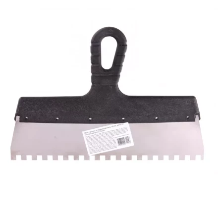 Шпатель из нержавеющей стали 300 мм зуб 8 х 8 мм пластмассовая ручка 85144 купить в Ханты-Мансийске