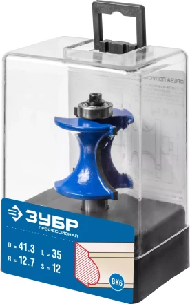 ЗУБР 41.3 x 35 мм, радиус 12.7 мм, фреза полустержневая с подшипником, Профессионал (28722-41.3) купить в Ханты-Мансийске