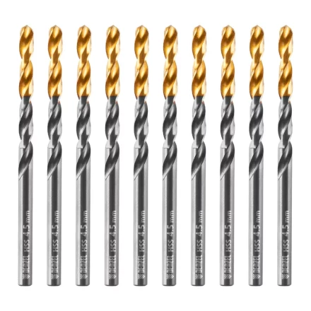 Сверло по металлу, 4,5 мм, HSS-Tin, Golden Tip, 10 шт. Denzel 717211 купить в Ханты-Мансийске
