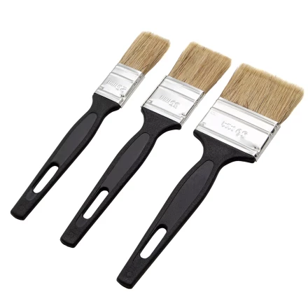 Набор кистей флейцевых 3 шт. (25 мм, 35 мм, 50 мм), натуральная щетина, пластиковая ручка Сибртех 82507 купить в Ханты-Мансийске