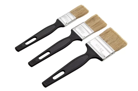 Набор кистей флейцевых 3 шт. (25 мм, 35 мм, 50 мм), натуральная щетина, пластиковая ручка Сибртех 82507 купить в Ханты-Мансийске