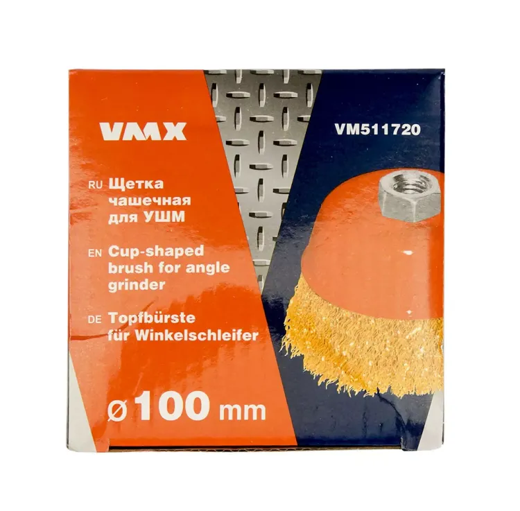 Щетка для УШМ М14/100 мм чашечная сталь прямая VMX 511720 купить в Ханты-Мансийске