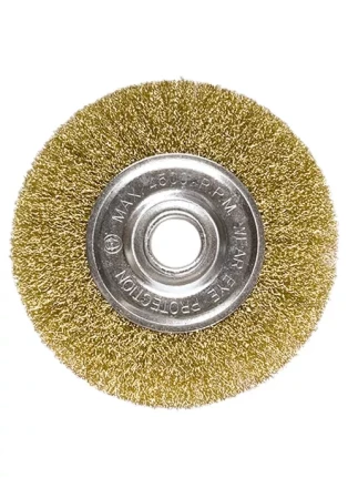 Щетка для УШМ, 200 мм, посадка 22,2 мм, плоская, латунированная витая проволока MATRIX 74668 купить в Ханты-Мансийске