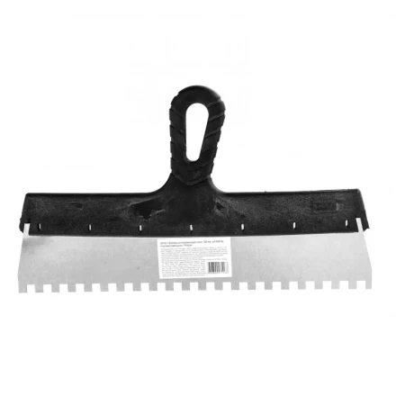 Шпатель из нержавеющей стали 350 мм зуб 8 х 8 мм пластмассовая ручка 85145 купить в Ханты-Мансийске