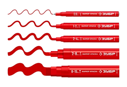 ЗУБР МК-1500 красный, 8-15 мм маркер-краска (06329-3) купить в Ханты-Мансийске