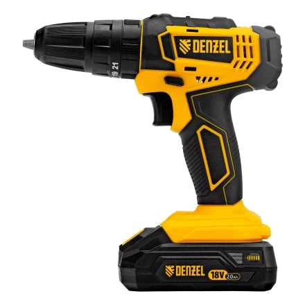 Дрель-шуруповерт аккумуляторная ударная Denzel CID-18-02BM, Li-Ion, 18 В, 2 акк. 26135 купить в Ханты-Мансийске