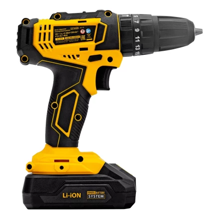 Дрель-шуруповерт аккумуляторная ударная Denzel CID-18-02BM, Li-Ion, 18 В, 2 акк. 26135 купить в Ханты-Мансийске