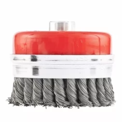 Щетка для УШМ Heavy Duty, 80 мм, М14, "чашка", крученая металлическая проволока MATRIX 74670