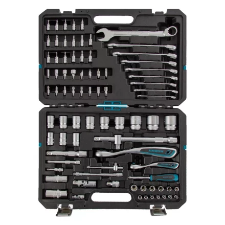 Набор инструментов 82 предметов , 120 зубьев, CrV, 1/4&quot;, 1/2&quot; Gross 14149 купить в Ханты-Мансийске