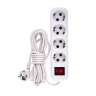Удлинитель бытовой с заземлением и выключателем 5 м 4 розетки 10 A серия УХз10 Denzel 95978 купить в Ханты-Мансийске