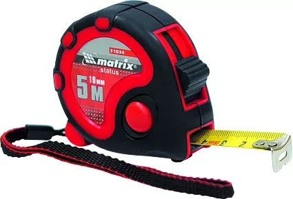 Рулетка Status 3 fixations 5 м х 25 мм двухкомпонентный корпус 3 фиксации ленты  MATRIX 31035 купить в Ханты-Мансийске