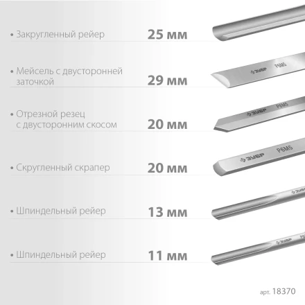 ЗУБР Эксперт-6, 6 предм., набор ручных резцов по дереву, Профессионал (18370) купить в Ханты-Мансийске