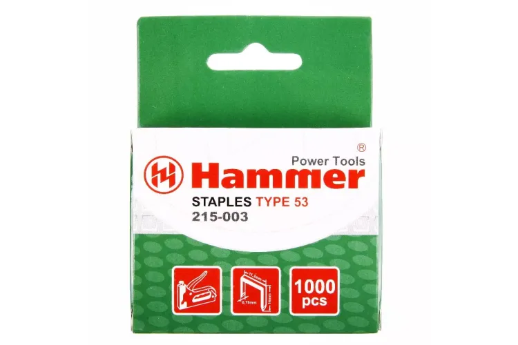 Скобы для степлера HAMMER 215-003 14мм, тип 53, 1000 шт. купить в Ханты-Мансийске