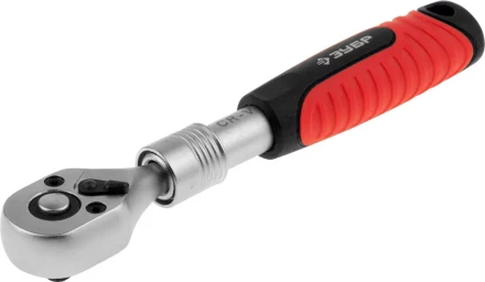 Трещотка для торцовых головок ЗУБР &quot;ЭКСПЕРТ&quot; (1/4&quot;), телескопическая, Cr-V, 72 зубца, хроматированное покрытие, быстрый сброс 27732-1/4 купить в Ханты-Мансийске