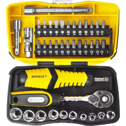 Набор STAYER &quot;PROFESSIONAL&quot;: Биты и торцовые головки с трещеткой и воротком, 39 предметов 25135-H39 купить в Ханты-Мансийске