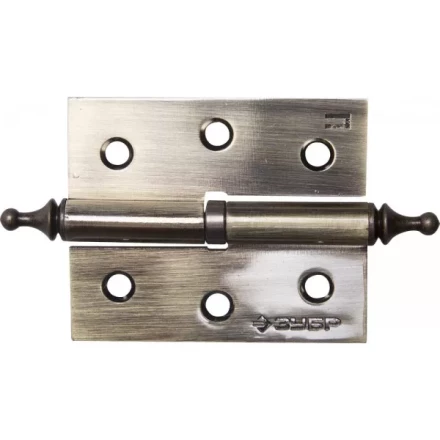 Петля дверная разъемная ЗУБР &quot;ЭКСПЕРТ&quot;, 1 подшипник, цвет ст. латунь (AB), правая, с крепежом, 75х63х2,5мм,2шт 37605-075-5R купить в Ханты-Мансийске