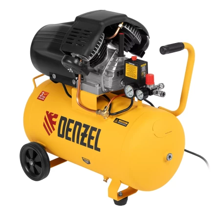 Компрессор воздушный прям. привод Denzel DCV1800/50 58168, 1,8 кВт, 50 литров, 320 л/мин купить в Ханты-Мансийске