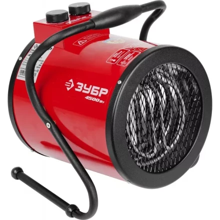 Пушка ЗУБР "МАСТЕР" "круглая" тепловая электрическая, гладкий нерж. ТЭН, 4.5/3 кВт, 220В ЗТП-5000_М2 купить в Ханты-Мансийске