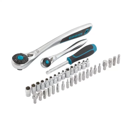 Набор инструментов 101 предмет, 120 зубьев, CrV, 1/4&quot;, 1/2&quot; Gross 14151 купить в Ханты-Мансийске