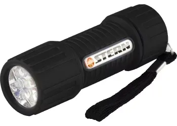 Фонарик светодиодный, чёрный корпус с мягким покрытие, 9Led, 3хААА, Stern 90510 купить в Ханты-Мансийске