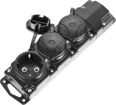 Колодка СИБИН для удлинителя, 3 гнезда, заземление, защитные крышки, IP44, макс мощность 3500Вт 55114-3 купить в Ханты-Мансийске