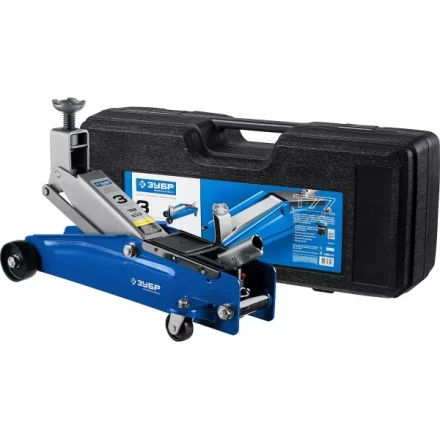 Домкрат гидравлический подкатной T77, 3т, 192-533мм, в кейсе, ЗУБР Профессионал 43055-3-K 43055-3-K купить в Ханты-Мансийске