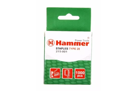 Скобы для степлера HAMMER 215-001 12мм, тип 28, 1000 шт. купить в Ханты-Мансийске