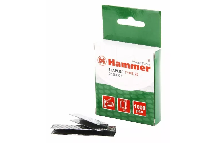 Скобы для степлера HAMMER 215-001 12мм, тип 28, 1000 шт. купить в Ханты-Мансийске