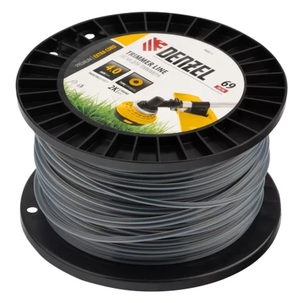 Леска для триммера двухкомпонентная круглая, 4,0мм х 69м, на DIN катушке EXTRA CORD// Denzel 96811 купить в Ханты-Мансийске