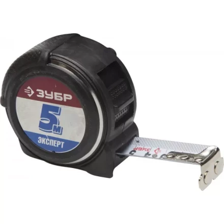 Рулетка ЗУБР &quot;ЭКСПЕРТ&quot; &quot;АНТЕЙ&quot;, металлический обрезиненный корпус, полотно с нейлоновым напылением, 5мх25мм 34053-05-25 купить в Ханты-Мансийске