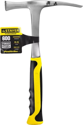 Молоток-кирочка КАМЕНЩИКА STRIKE 600г цельнометаллический, STAYER Professional 20165 20165 купить в Ханты-Мансийске