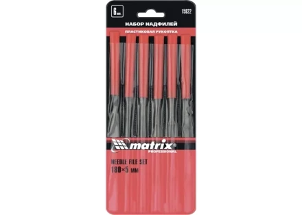 Набор надфилей 180 х 5мм 6 шт пластиковые рукоятки MATRIX 15822 купить в Ханты-Мансийске