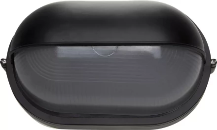 Светильник уличный СВЕТОЗАР влагозащищенный с верхним защитным кожухом, овал, цвет черный, 100Вт SV-57213-B купить в Ханты-Мансийске