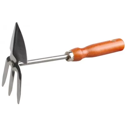 Мотыжка садовая GRINDA, сердцевидное лезвие - 3 зубца, из нержавеющей стали, деревянная ручка, 250мм 8-421139 купить в Ханты-Мансийске