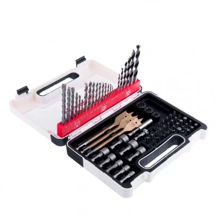 Набор сверл комбинированный по металлу 1-6 мм бетону 3-8 мм дереву 3-8 мм перки биты 30 шт адаптер головки 8 шт 71 предмет Pro Matrix 725671 купить в Ханты-Мансийске