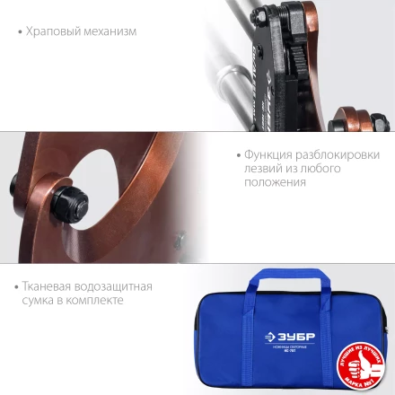 ЗУБР НС-100T, d 100мм, 270 - 440 мм, секторные ножницы, Профессионал (23353-100) купить в Ханты-Мансийске