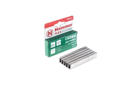 Скобы для степлера HAMMER 215-012 6мм, тип 53, 1000 шт. купить в Ханты-Мансийске