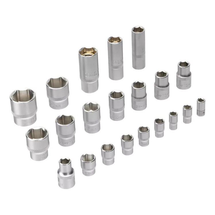 Набор инструментов Denzel 15801, 1/2", 1/4", CrV, S2, пластиковый кейс, 64 предмета купить в Ханты-Мансийске