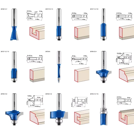 ЗУБР 26 шт, набор профильных фрез по дереву, Профессионал (28796-H26) купить в Ханты-Мансийске