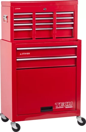 Тележка инструментальная STAYER &quot;MASTER&quot; комбо, 2 ящика + ящик настольный, 7 полок, 616х330х742мм 38909-K купить в Ханты-Мансийске