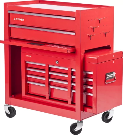Тележка инструментальная STAYER &quot;MASTER&quot; комбо, 2 ящика + ящик настольный, 7 полок, 616х330х742мм 38909-K купить в Ханты-Мансийске