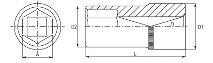 Головка торцевая глубокая 1/4&quot;DR 13 мм S04HD2113 Jonnesway 48008 купить в Ханты-Мансийске