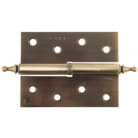 Петля дверная разъемная ЗУБР &quot;ЭКСПЕРТ&quot;, 1 подшипник, цвет ст. латунь (AB), правая, с крепежом, 100х75х2,5мм,2шт 37605-100-5R купить в Ханты-Мансийске