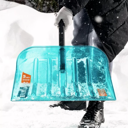 Лопата для уборки снега поликарбонат Palisad 61690, 460х400х1400 мм, алюминиевый черенок, LUXE купить в Ханты-Мансийске