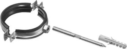 ЗУБР &quot;МАСТЕР&quot;. Хомут трубный с гайкой, оцинкованный, в комплекте с сантехнической шпилькой и дюбелем, 2 1/2&quot;, 1шт 37866-75-80 купить в Ханты-Мансийске