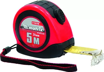 Рулетка Status autostop magnet 7,5 м х 25 мм двухкомпонентный корпус зацеп с магнитом  MATRIX 31039 купить в Ханты-Мансийске